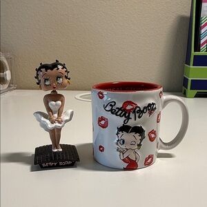 Betty Boop espresso cup and miniature bobble head figurine